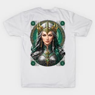 Valkyrie Viking Warrior Valhalla Ragnarok Norse retro design T-Shirt